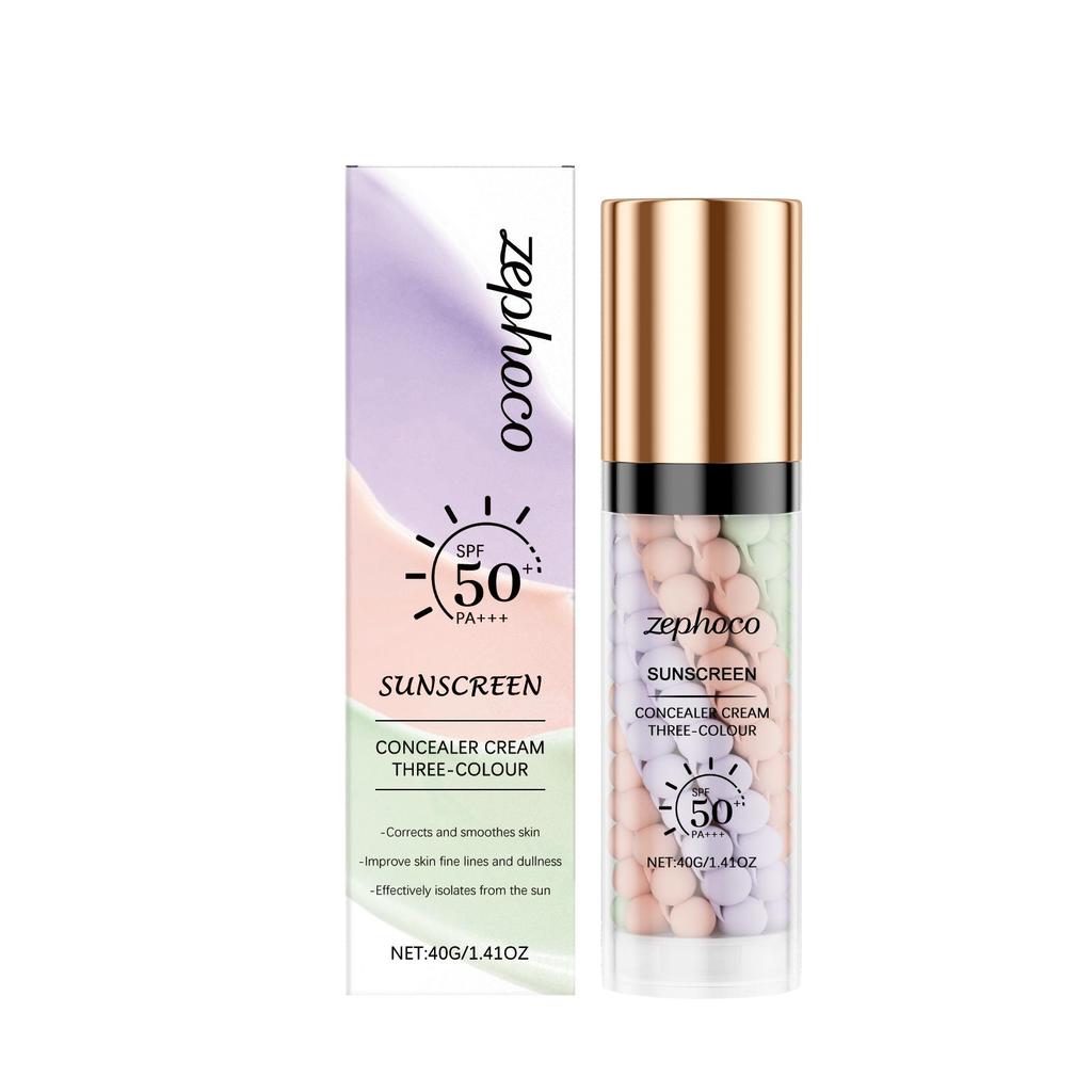 Трехцветный радужный защитный барьерный крем-консилер, барьерный крем, осветляющий, увлажняющий, выравнивающий тон кожи, фиксирующий макияж, защитный крем