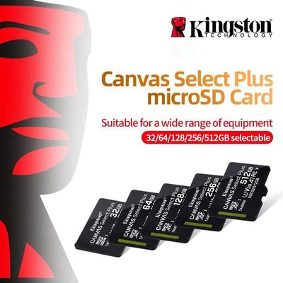 Kingston Карта Micro SD 128 ГБ, карта памяти 100 МБ/с., класс 10, sd-память, 128 ГБ/64 ГБ/256 ГБ SD/TF флэш-карта 512 ГБ/256 ГБ microSD для телефона