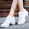 Jazz Shoes Women's Zumba Shoes Jazz Dance Shoes Dance Trainers Modern Mesh Split Sole Lace Up Air Cushion Shoes Sporty Fitness Hiking Shoes Size 34-43