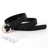 Belt Black Leather Women Premium Decorative Jeans Strap Metal Student Waistband