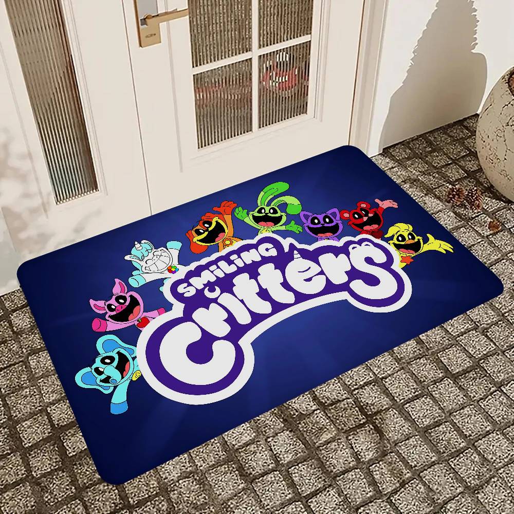 Cartoon S Smiling C Critters Door Mat Washable Non Slip Living Room Sofa Chairs Area Mat Kitchen Doormat Area Rug
