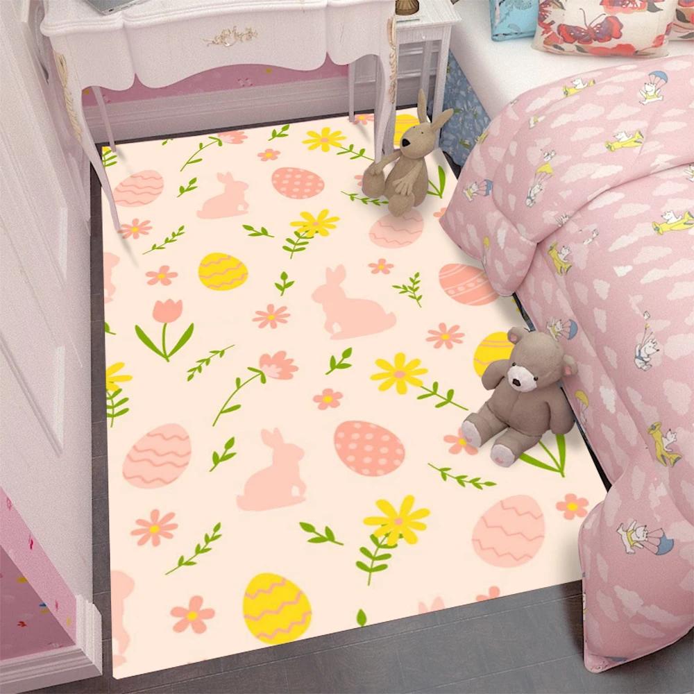 Мультяшный ковер-ковер с кроликом для дома, гостиной, спальни, дивана, придверный коврик, декор, коврик для игровой зоны для детей, напольный коврик, подарок