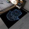Ковер Mandala Hamsa Hand, Черно-синий Богемный ковер для гостиной, Подходит для использования в качестве противоскользящего покрытия для гостиной, спальни, диванов