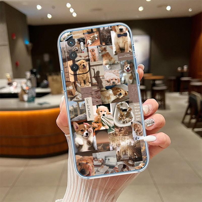 UP23 Cute Corgi dog Transparent Phone Case for Samsung Galaxy A04 A04S A14 A23 A34 A54 M23 M33 M52 M53