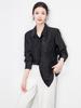 French Embroidered Long Sleeve Shirt with Turn-Down Collar for Early Autumn Women's Fashion.