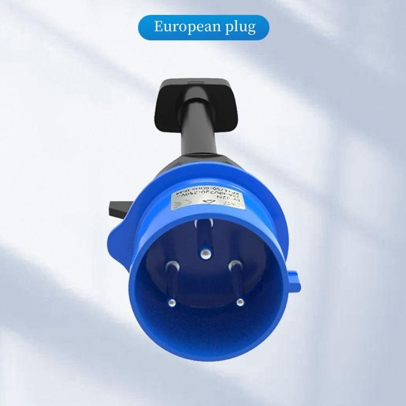For Tesla Model 3 S Y X Blue CEE Ev Adjustable Adapter Fast Charger Extension Cord Connector 220V-250V 32A 3 Pin EU