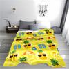 Summer Vibes Pineapple Cartoon Pattern blanket for Bedroom Decor blanket, suitable for use in the bedroom, living room, on the sofa
