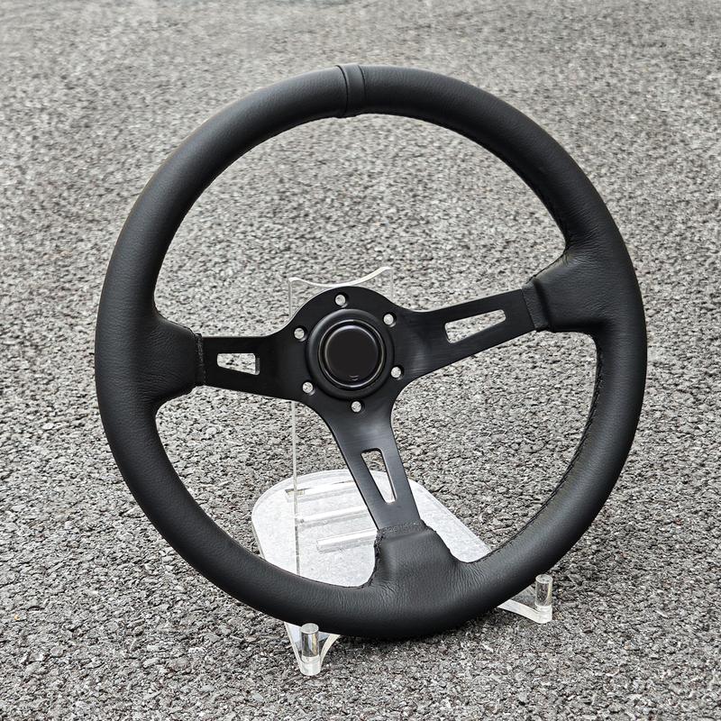 JDM BLACK EDITION Steering Wheel Universal Modified Car Deep Dish Race Sports Steering Wheel