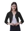 Women 3 4 Sleeve Short Shrug Open Front Cotton Summer Casual