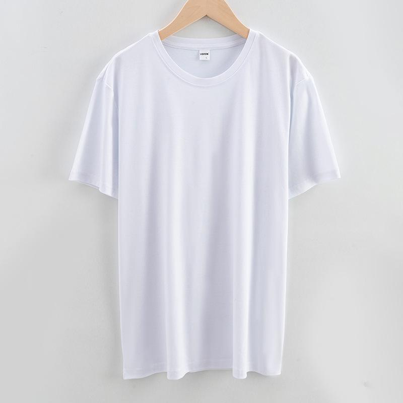 Новая 80 двухсторонняя мерсеризованная хлопковая мужская футболка белая синьцзянская хлопковая футболка с короткими рукавами мужская летняя повседневная футболка с круглым вырезом