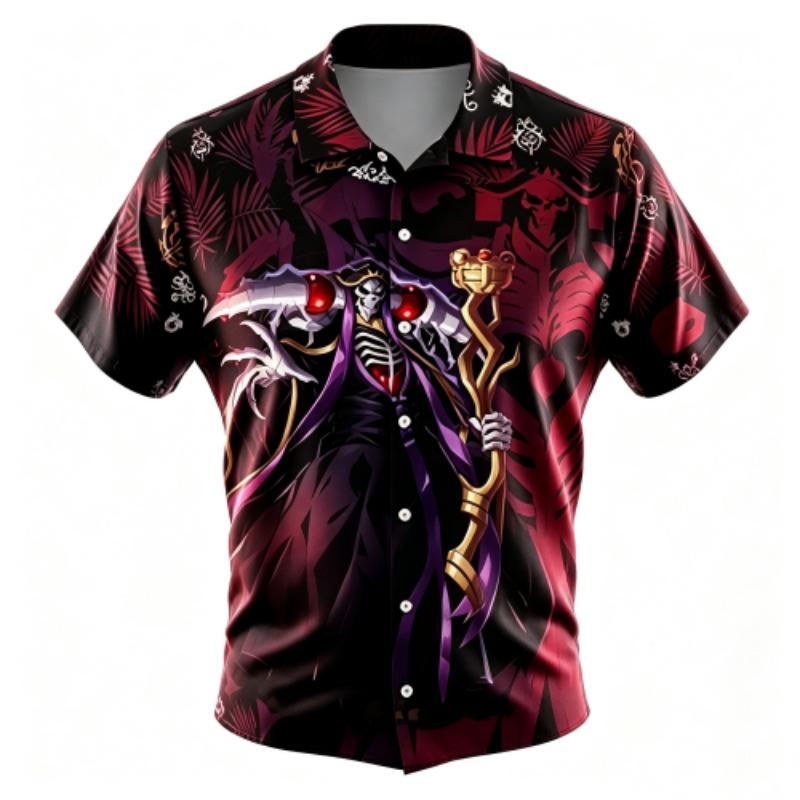 Fashion Anime Warrior Pattern Printing Shirt Hawaiian Beach Vacation Clothing Men's Street Style Shirt Daily Men's and Women's Shirt