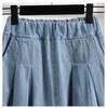 Ladies' Trousers Big Size Women's Denim Shorts Wide-legged Thin Section A Word Skirt Trousers Female Summer Thin Cover Belly Five-minute Trousers