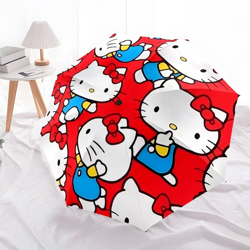 1pc Hello Kitty Automatic Umbrella 8-Bone Design Compact Gear for Outdoor Travel, Perfect Helloween Chrismas Gift for Friends or Family yy250903213
