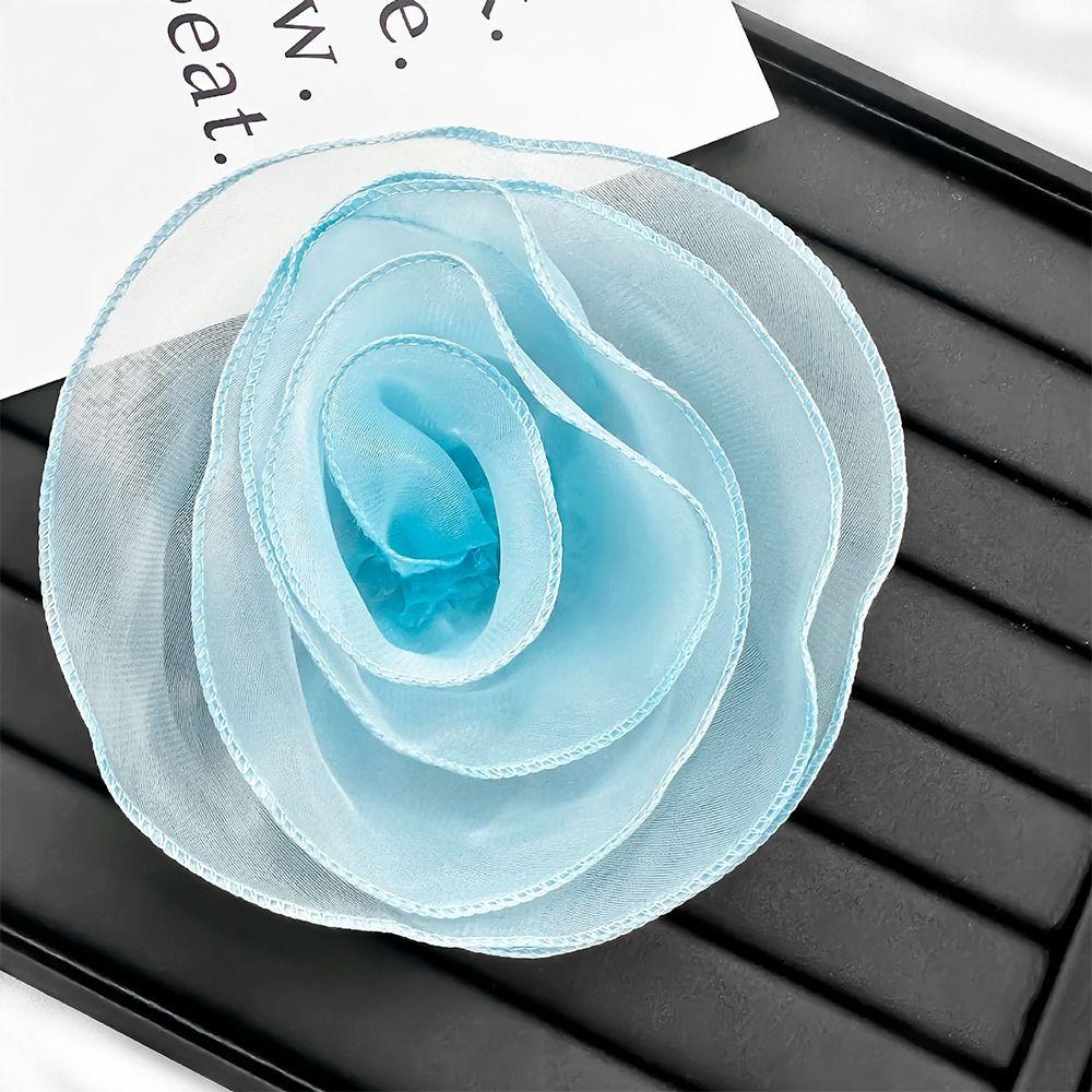 Handmade Rose Flower Brooch Multi-layer Yarn Organza Multi-Layer Floral Brooch for Women