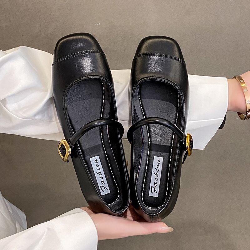 Серебристые туфли Мэри Джейн с круглым носком, с неглубоким вырезом, женские туфли, весна, новая коллекция, французский вечерний бриз с юбкой, балетки