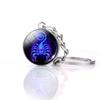 For Men Scorpio Double Side Luminous 12 Constellation Zodiac Keychain Key Rings Glass Ball Keychain