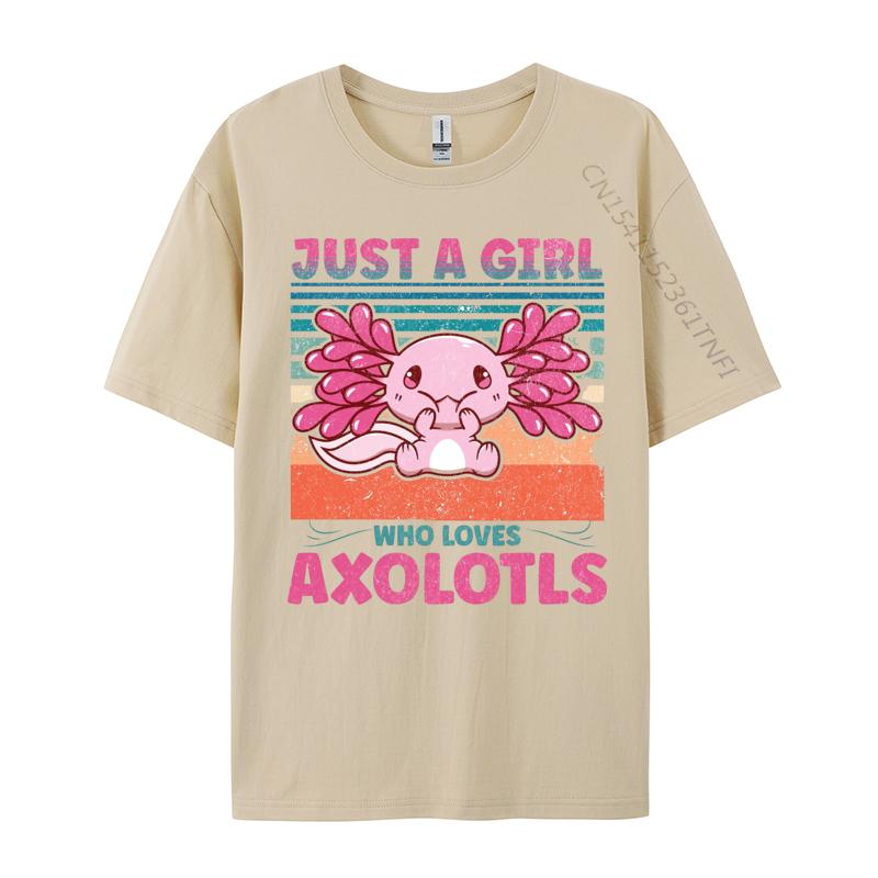 Loves Axolotls Tshirt Plain Autumn Cotton Male Tops Tees TShirt Kawaii Axolotls Tshirts Anime T Shirts