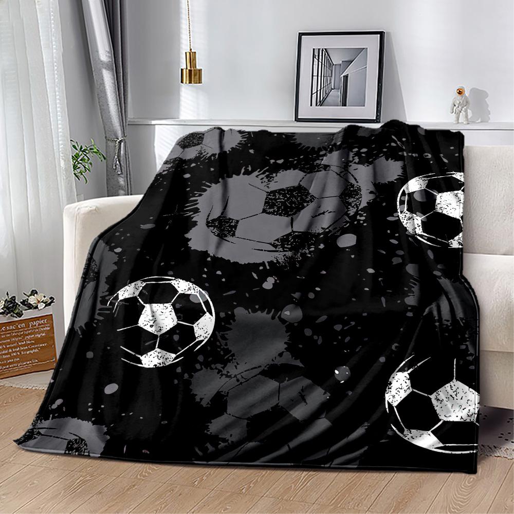 Soccer Ball Net Blanket Warm Cozy Great for Sofa Couch Office Bed Picnics Stylish Decor Day Thanksgiving Y12