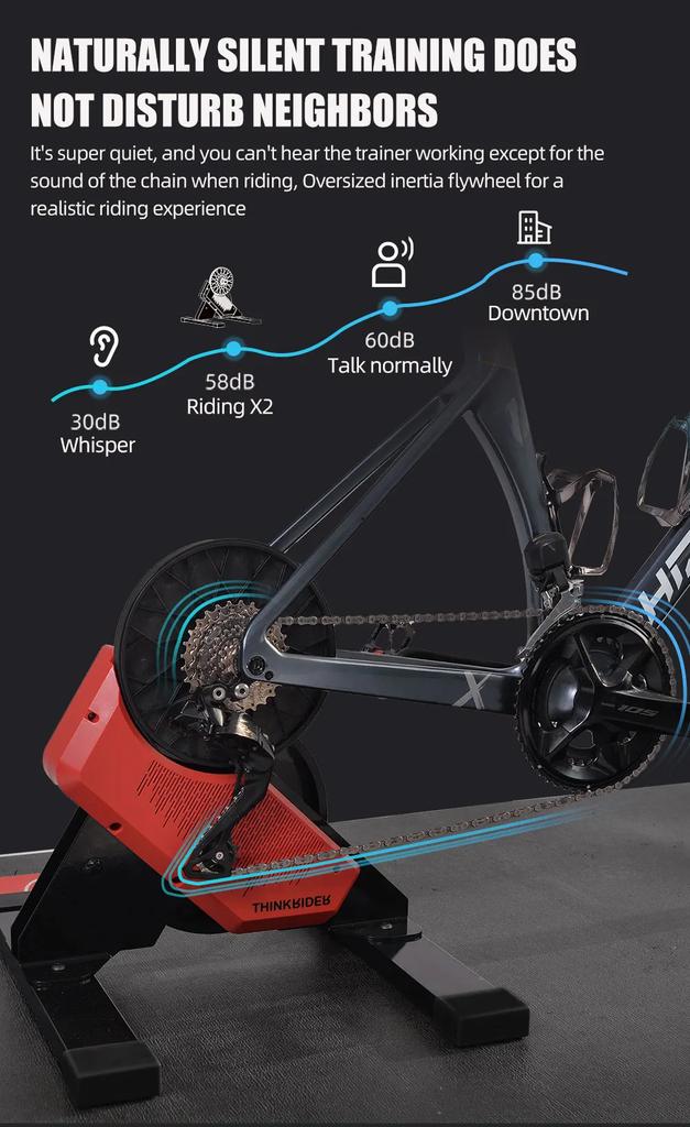 New ThinkRider X2 Smart Bike Trainer MTB Road Bicycle Home Trainer Built-in Power Meter Power Meter Compatible