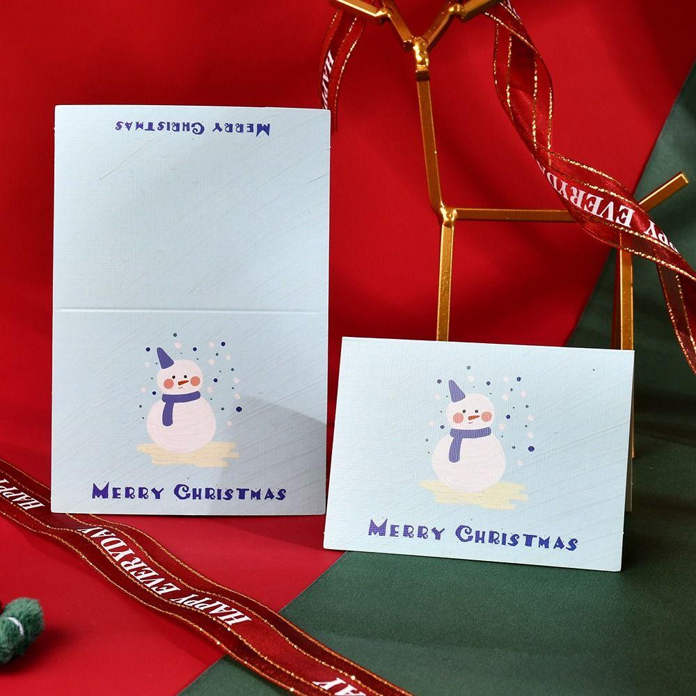 10pcs Invitation Merry Christmas Greeting Cards Thank You Blank Paper Cards Merry Christmas