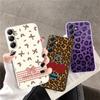 Милый чехол с цветочным леопардовым принтом для iPhone Samsung A55 S24 M35 A06 Xiaomi Redmi Note 13 Pro 14C Huawei Honor Realme, противоударный матовый чехол для телефона с защитой от царапин