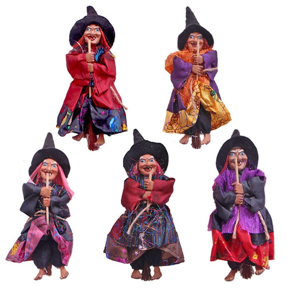 DIY Decoration Halloween Garden Bar Decor Ghost Festival Hanging Doll Witch Figurine Witch Pendant