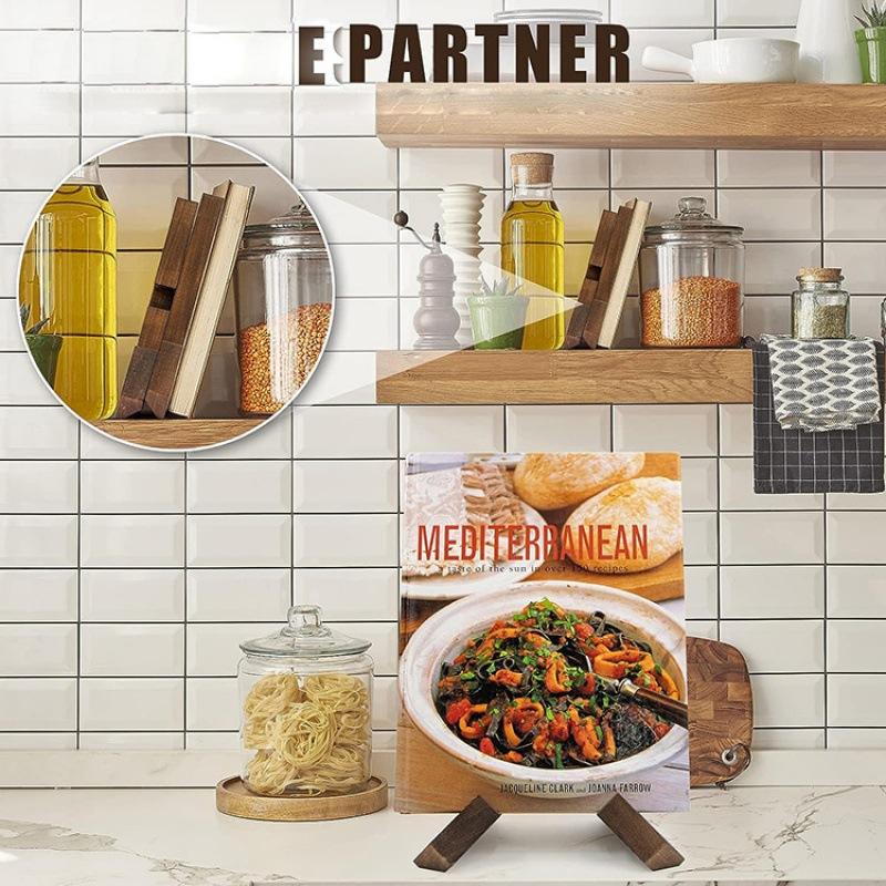 Wooden restaurant Household recipe rack Kitchen menu display rack Hanging study desktop reading Wooden book stand