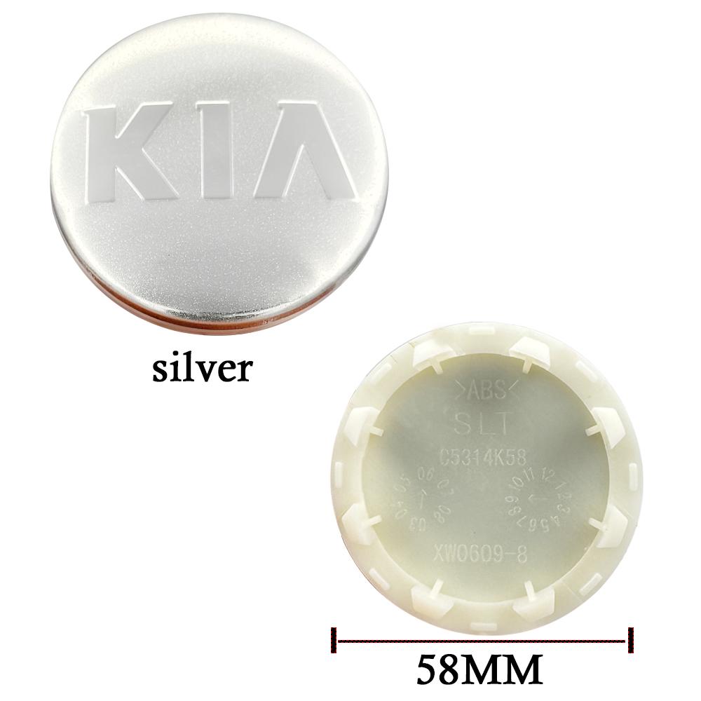 AABIY1 4 pieces of 58mm For Kia wheel hub cover logo Serato Sportage Freddy K2 K3 K5 Smart Run tire cover wheel hub center logo cover