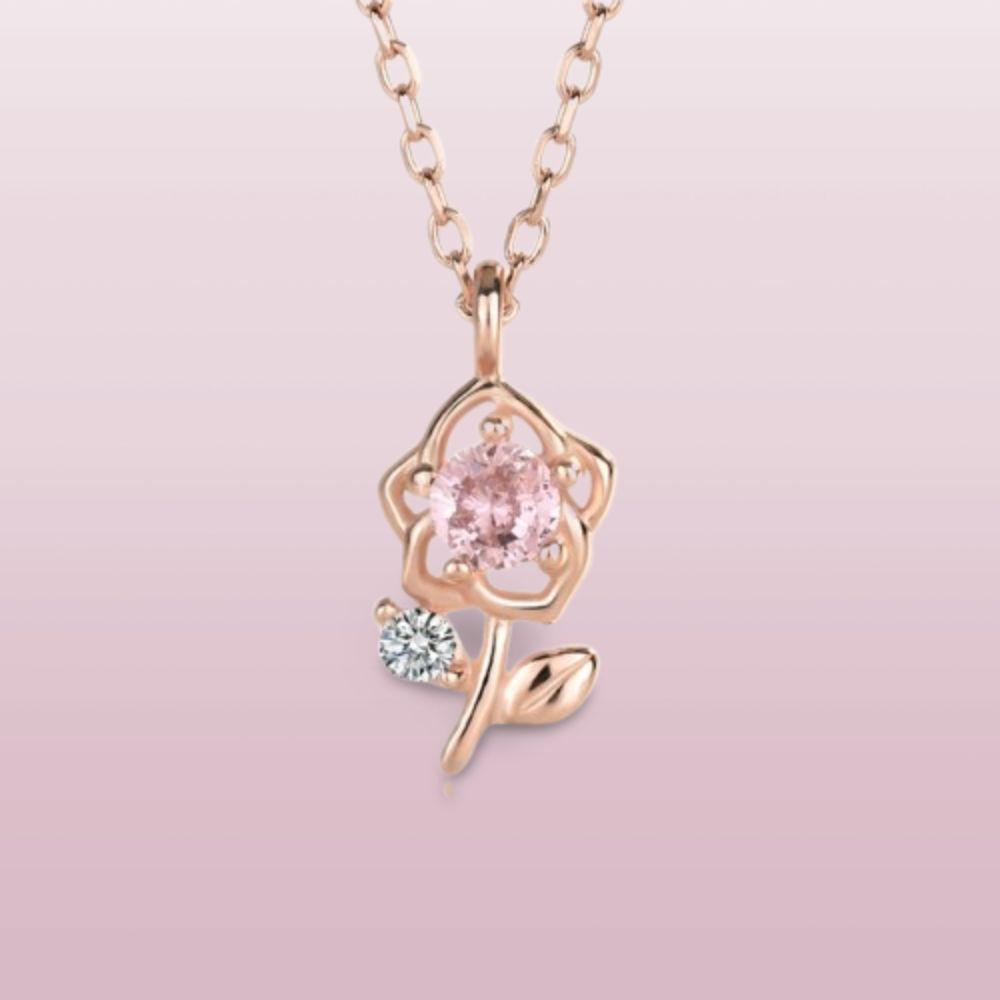 Romantic 3D Flower Choker Exquisite Clavicle Chain Sweet Pink Rose Necklace  Gift