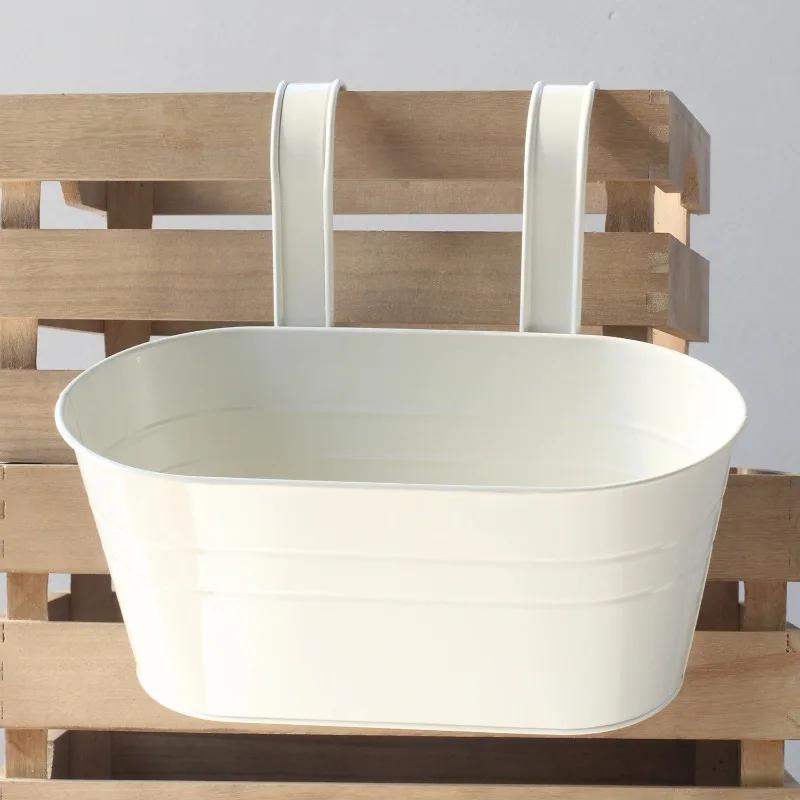 Декор балкона для дома Красочный подвесной цветочный горшок Съемный двойной крюк Горшок для растений для забора Садоводческое украшение Подставка для цветов бонсай