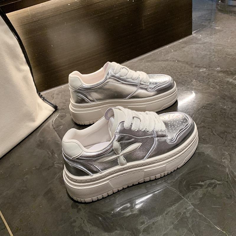 Белые туфли на платформе, женские новые универсальные женские туфли из натуральной кожи, спортивная повседневная женская обувь Borad