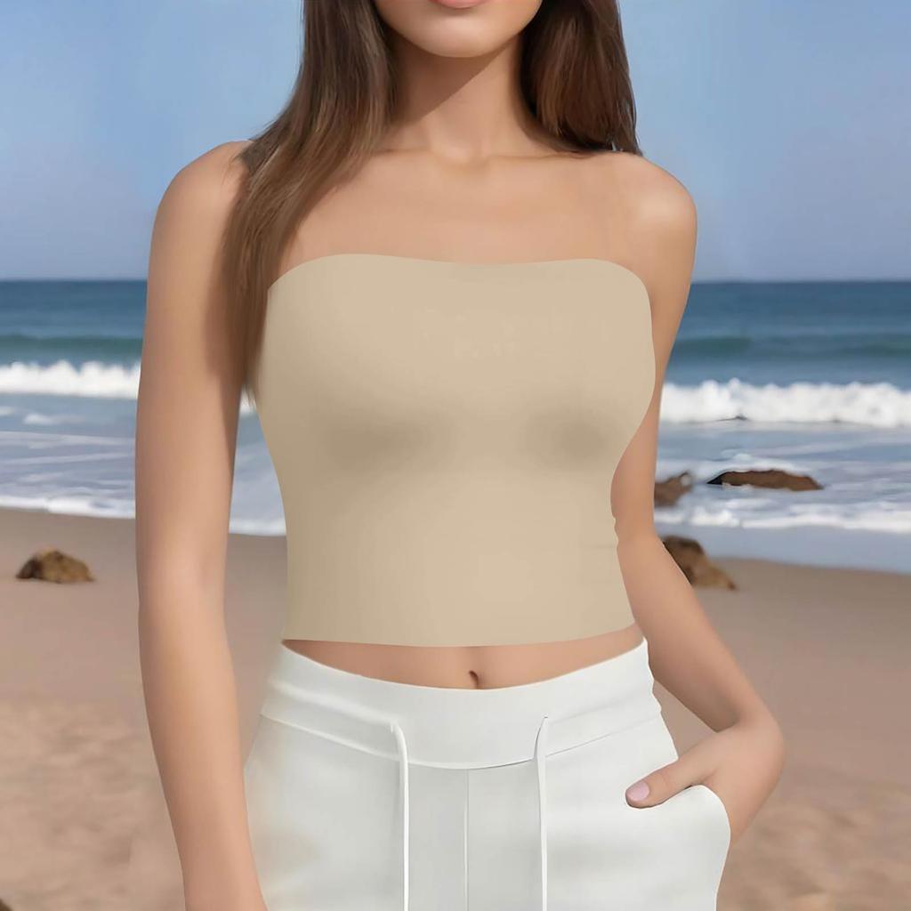 Crop Tops For Women Sexy Cami Tank Summer Tube Sleeveless Solid Camisole Shirt Vest