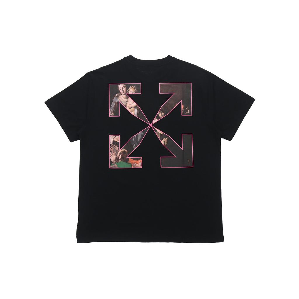 OFF WHITE Футболка с коротким рукавом Caravaggio, распыленная, OMAA038S21JER0051001