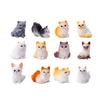 12PCS Simulation Resin Cats Model Figurine Safe Desktop Ornament Accessories For Creative Garden Landscape Display