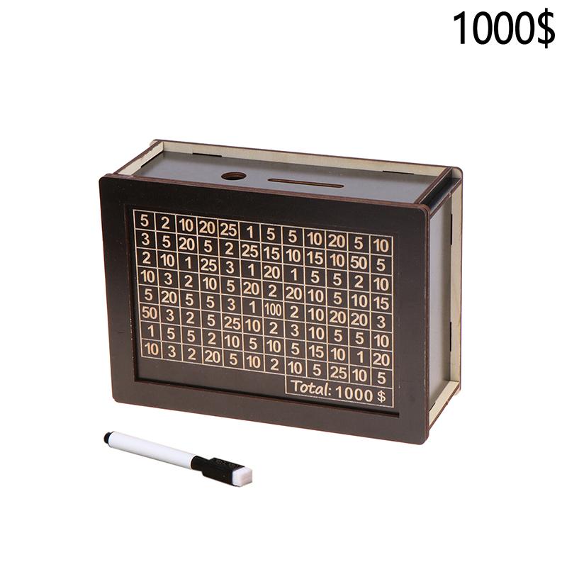 Копилка для денег 500/1000/2000/3000/5000/10000 евро, деревянная копилка для денег, многоразовая копилка с копилками для целей и чисел