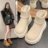 Ретро ощущение высокого класса маленькие на толстой подошве увеличивающие рост ботинки Мартина женские 2025 новые осенние тонкие белые короткие ботинки