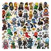 105 Sheets Waterproof Ninja Lego Cartoon Stickers for Skateboards, Notebooks, and Water Cups