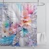 3d Flower Floral Shower Curtain Waterproof Shower Curtain Polyester Fabric 3D Printed Curtain Bathroom Decoration with Hooks