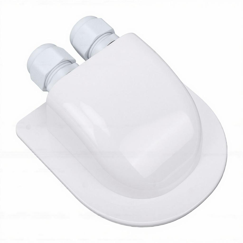 RV Solar Double Cable Entry Gland Box White ABS Solar Entry Housing for Boats Yacht Roofs