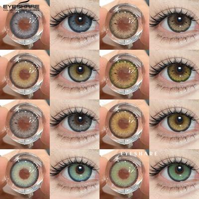 Цветные контактные линзы 1 пара цветных контактных линз модные синие очки коричневые натуральные контактные линзы годовые линзы контактные линзы