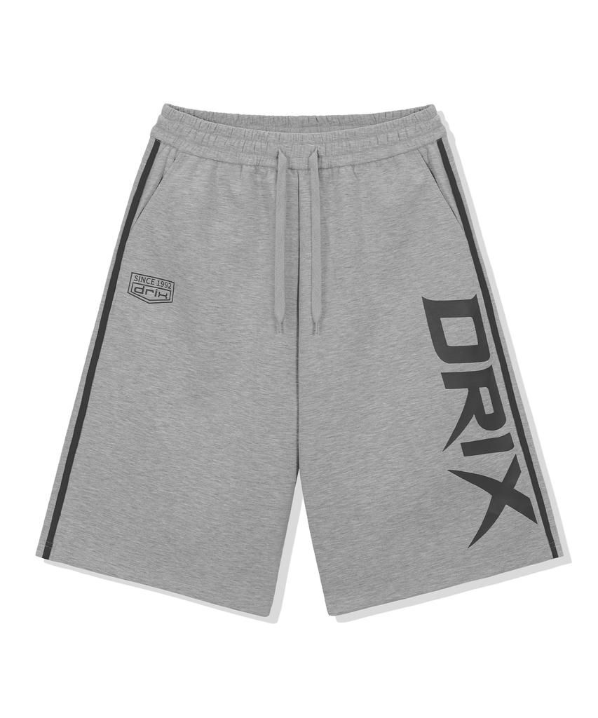 DRIX Track Line Graphic Bermuda Sweatpants_Melange Gray