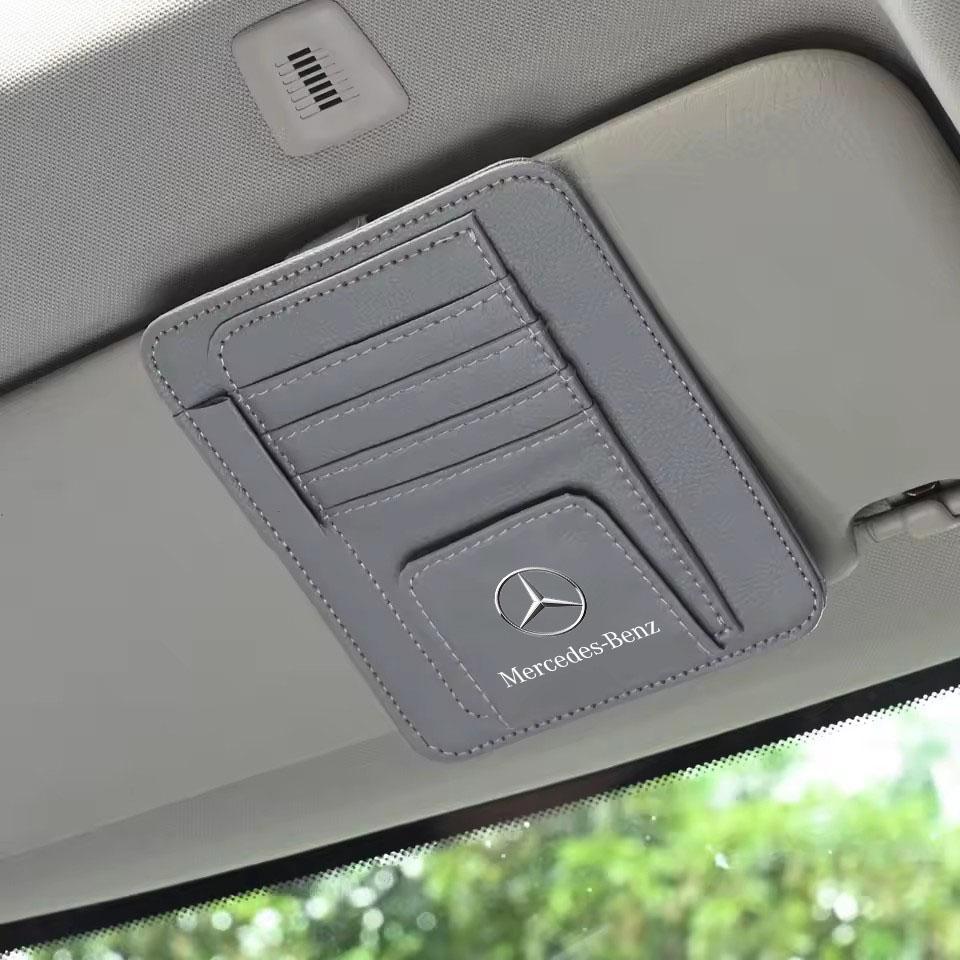 Car PU Leather Sun Visor Sunglasses Ticket Card Storage Bag For Mercedes Benz A B C E S Class CLA CLS SLK GLA GLC GLB GLK AMG W2
