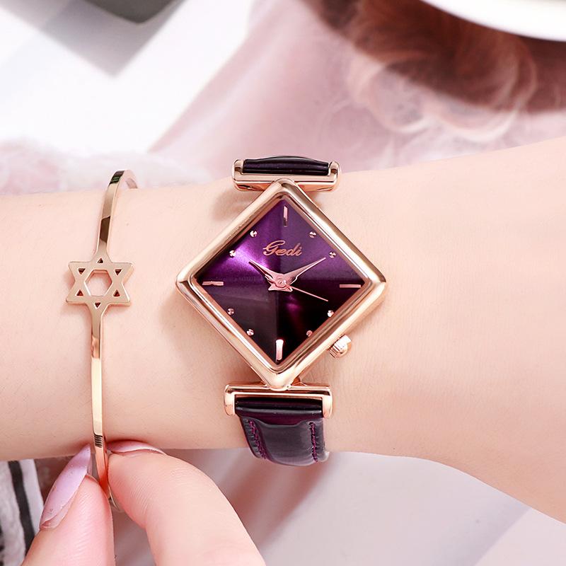 GEDI Ladies' Watch Rhombus Dial Women's Wristwatch Casual Fashion Style Fashion Calendar Quartz Watch