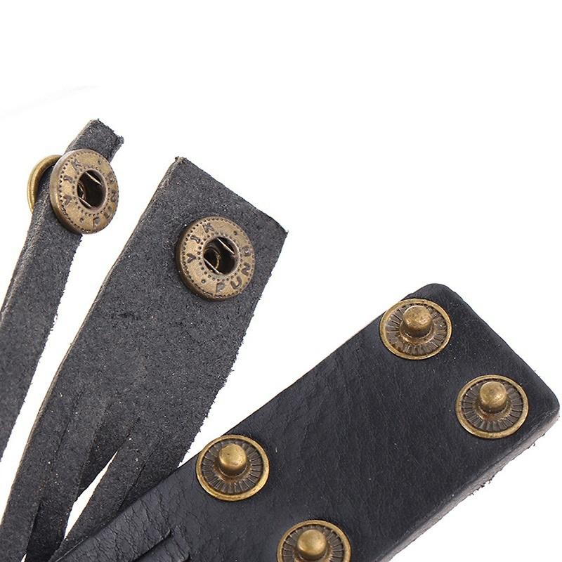 Мужской кожаный браслет с металлической пряжкой, 21 см