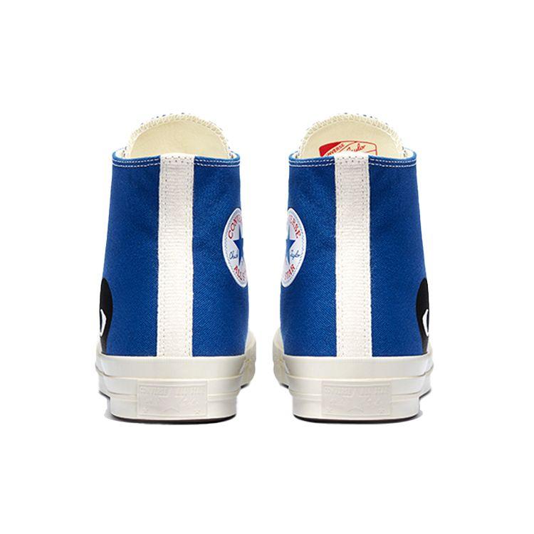 Comme Des Garçons PLAY X Converse Chuck 70 High Blue Quartz Unisex Sneakers Egret Black 171846C