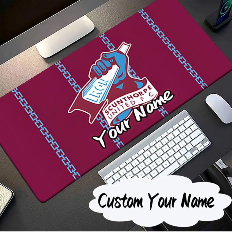 Custom Name Mouse pad Scunthorpe Fc Emblem Mouse pad, Gaming Mouse Pad, keyboard pad, Desk Decor for computer notebook Fan Birthday Gift