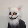 White Cat Headgear Animal Latex Mask Standing Style Animal Latex Cat Headgear Mask Halloween Party Costume Props Supplies