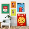 Italian Coffee Pizza Vintage City Poster Pulp Reservoir Color Food Print Canvas Painting Kitchen Shop Wall Art Pictures Decor
