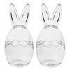 2 шт. Премиум стеклянная банка Мини Яйцо для хранения 2 упаковки/лот Пасхальный кролик Ухо Банка Маленькая Яйцо для хранения Прозрачная стеклянная чашка Ухо