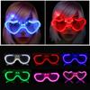 Halloween Light Up LED Glasses Rave Party Flash Heart Festival Accessories Night Party Glow In The Dark Electronic Rave Gear Photography Props
